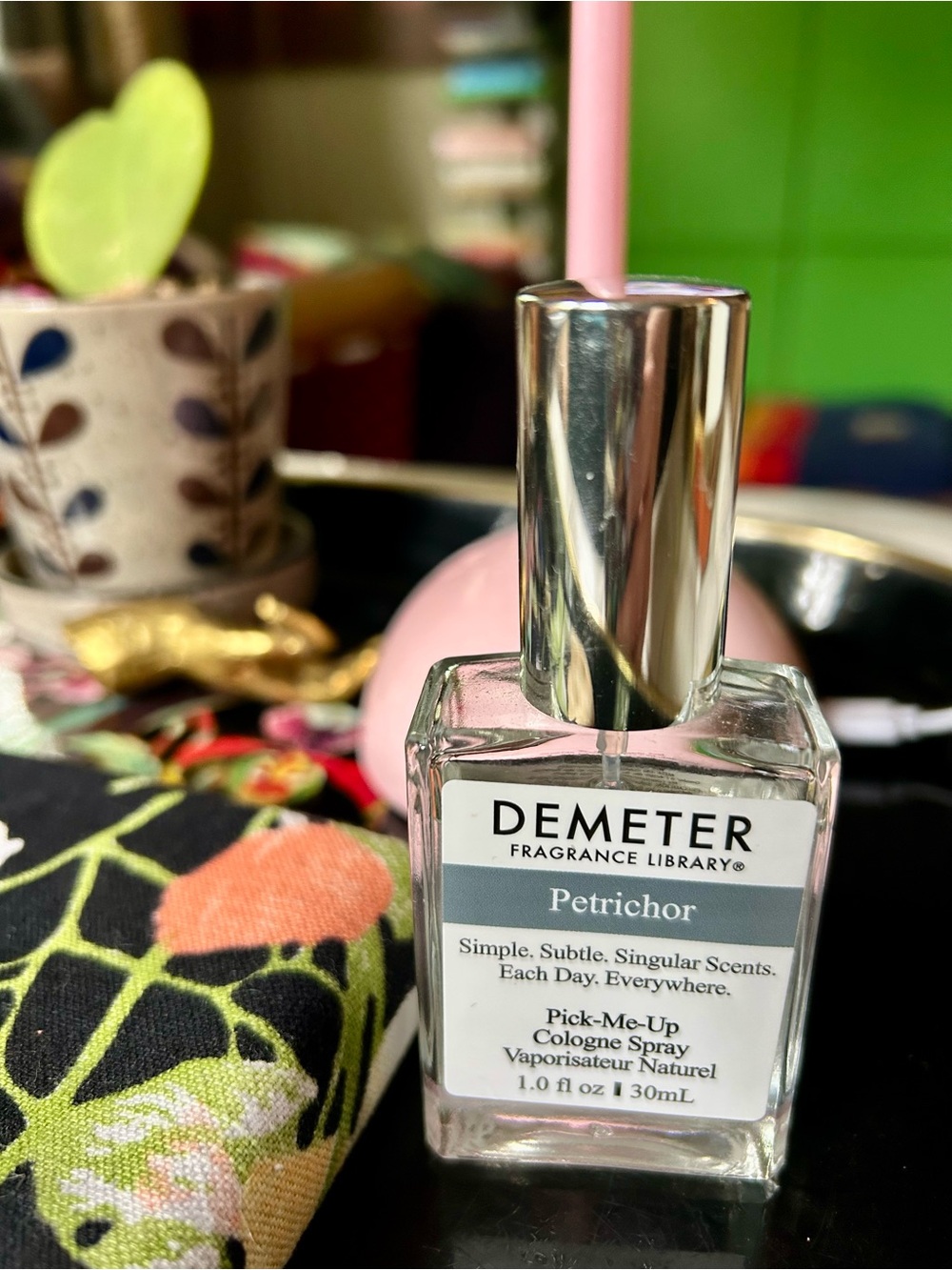 Demeter Petrichor Cologne Spray — Clear Bottle with Gray Label and Silver Cap